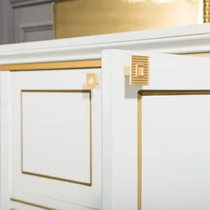 VANITY SALE Trenton White / Gold Bathroom Cabinet– 36 inches, White Color With Golden Glazed Frame On Door