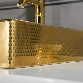 VANITY SALE Trenton White / Gold Bathroom Cabinet– 36 inches, White Color With Golden Glazed Frame On Door