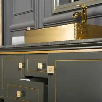 Trenton 48" Anthracite / Gold Bathroom Cabinet