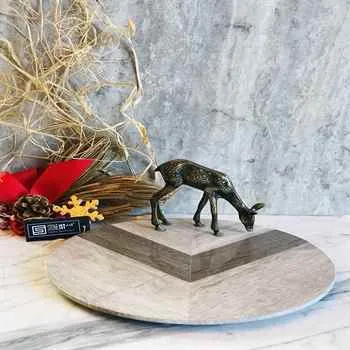 Real Marble Prensentation Plate With Real Brass Object