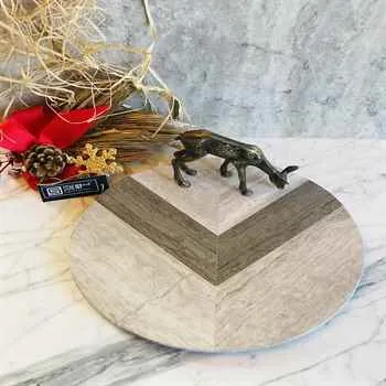 Real Marble Prensentation Plate With Real Brass Object