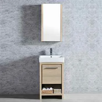 Milan 20 Inch Bathroom Vanity Briccole Oak & Compatible Medicine Cabinet