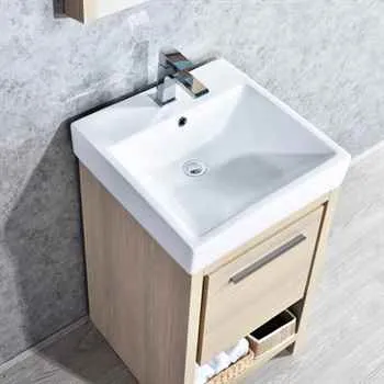 Milan 20 Inch Bathroom Vanity Briccole Oak & Compatible Medicine Cabinet