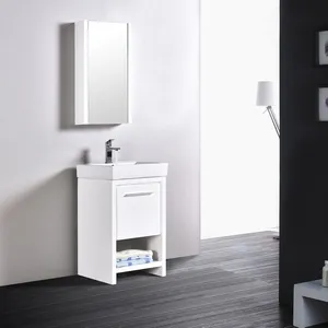 Milan 20 Inch Bathroom Vanity Set Glossy White with Sink