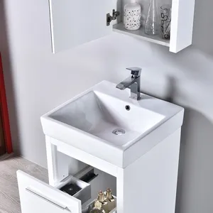 Milan 20 Inch Bathroom Vanity Set Glossy White with Sink