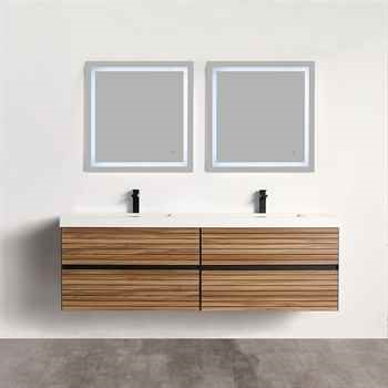 Milan 72 inch Maple Strip Double Sink Vanity