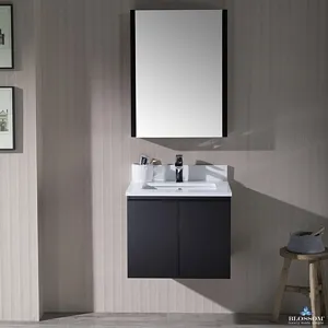 Monaco 24 Inch Espresso Bathroom Vanity Wall Mounted With Counter Top