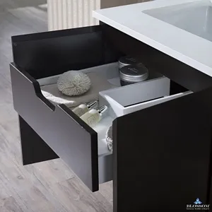 Monaco 24 Inch Espresso Bathroom Vanity Wall Mounted With Counter Top