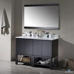 Monaco 48 Inch Bathroom Vanity Espresso Included Double Sinks & Soft Close Doors