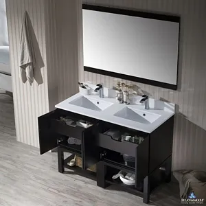 Monaco 48 Inch Bathroom Vanity Espresso Included Double Sinks & Soft Close Doors