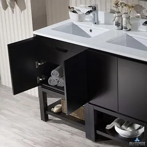 Monaco 48 Inch Bathroom Vanity Espresso Included Double Sinks & Soft Close Doors