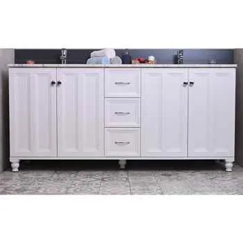 Monarch 72" White Bathroom Cabinet