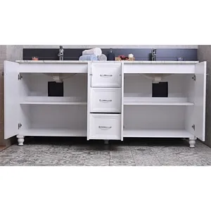 Monarch 72" White Bathroom Cabinet