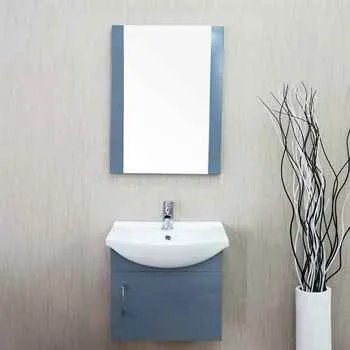 Naples 18 Inch Bathroom Vanity Charcoal Grey Included Soft Closing Doors