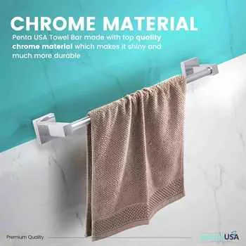 New Line Nl802 Long Towel Bar Metal Material Chrome Finish