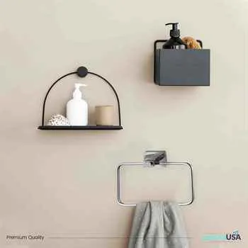 New Line Nl803 Towel Ring Metal Material Chrome Finish