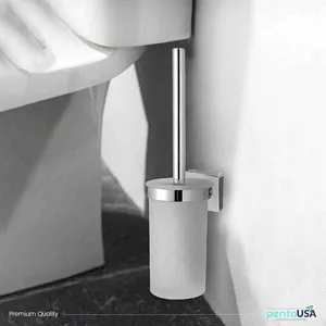 New Line Nl813 Brush Holder Metal Material Chrome Finish