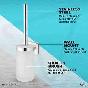 New Line Nl813 Brush Holder Metal Material Chrome Finish