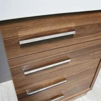 Newark 24" Walnut Bathroom Cabinet with Porcelain Sink