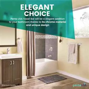 Nova 4803 Long Towel Bar Metal Material Chrome Finish