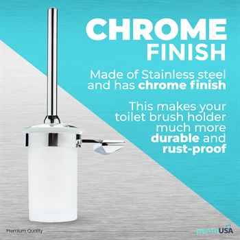 16 inch Brush Holder Metal Material Free Standing Chrome Finish-PN4863