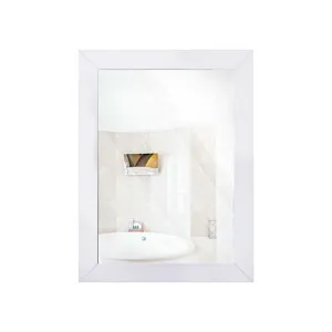 Otto 24" White Color Bathroom-Bedroom-Living Room Mirror with 2 inch Frame
