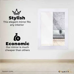 Otto 24" White Color Bathroom-Bedroom-Living Room Mirror with 2 inch Frame