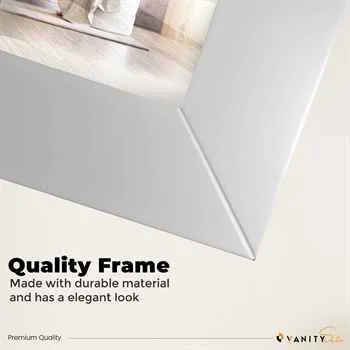 Otto 24" White Color Bathroom-Bedroom-Living Room Mirror with 2 inch Frame