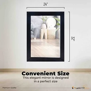 Otto 24" White Color Bathroom-Bedroom-Living Room Mirror with 2 inch Frame