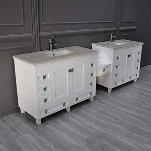 Otto Colorado 108 inch White Bathroom Vanity with Bathroom Organizer