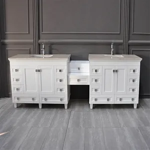 Otto Colorado 108 inch White Bathroom Vanity with Bathroom Organizer