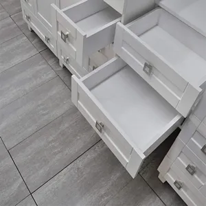 Otto Colorado 108 inch White Bathroom Vanity with Bathroom Organizer