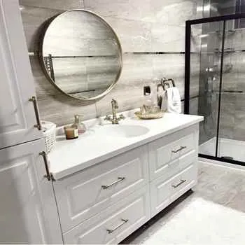 Otto Mirror Asu 24 inch Round Metalic Gold Color Covered