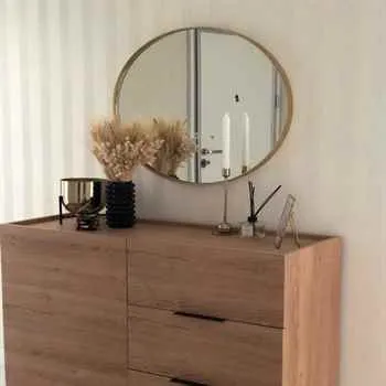 Otto Mirror Asu 24 inch Round Metalic Gold Color Covered