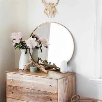 Otto Mirror Asu 24 inch Round Metalic Gold Color Covered