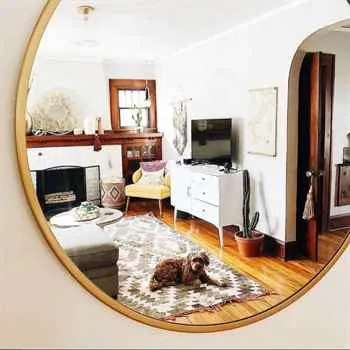 Otto Mirror Asu 24 inch Round Metalic Gold Color Covered