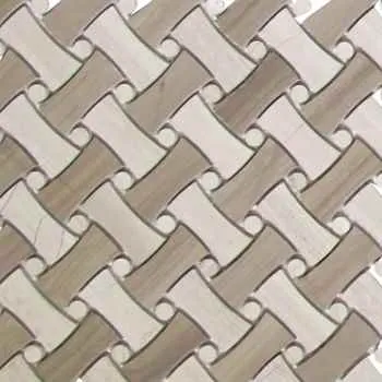 Oyster & Athens Gray Nova Basketweave Marble Mosaic Polished Marble 11.5"x11.5" - <b>extra discount of 7%</b>