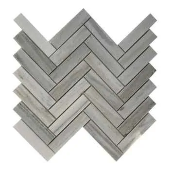 Palissandro Herringbone -Chevron Polished Tile Mosaic Marble 11"x11.5" (1"x4" Chip Size)