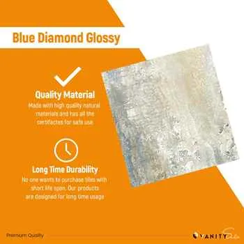 PALLET PORCELAIN TILE BLUE DIAMOND GLOSSY 24X24"