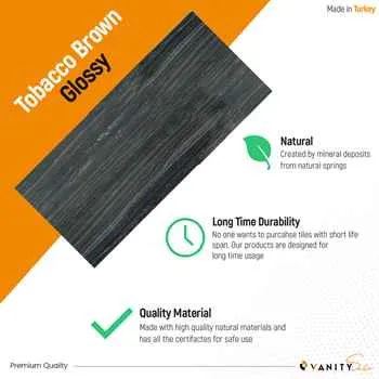 Pallet Porcelain Tile Tobacco Brown Glossy 24"X48" - An Extra 5% off