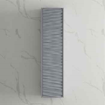 Marsilya 12 Inch Side Cabinet -  Elegance Solid wood 12W 48 H 11 2/8" Metal Gray Glossy