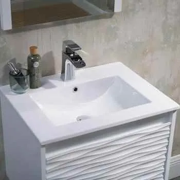 Paris 24 Inch Bathroom Vanity Glossy White Included Soft Closing Drawer
