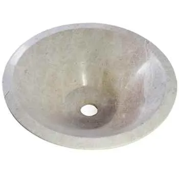 Paris Bathroom Stone Vessel Sink Marble Silver Sky Honed H: 6" X Q16" Top Sink