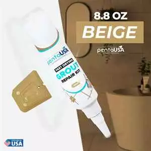 PentaUSA 250 Gr Beige Color Tile Grout Repairs Kit, Fast Drying Grout Repair Kit-8.8oz