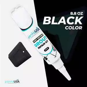 PentaUSA 250 Gr Black Tile Grout Repairs Kit 3 Triple Protection, Fast Drying Grout Repair Kit-8.8oz