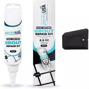 PentaUSA 250 Gr Black Tile Grout Repairs Kit 3 Triple Protection, Fast Drying Grout Repair Kit-8.8oz