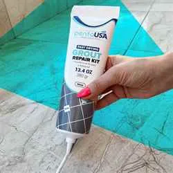 PentaUSA 380 gr-13.4oz White Tile Grout Repair Kit  3 Triple Protection, Fast Drying Grout