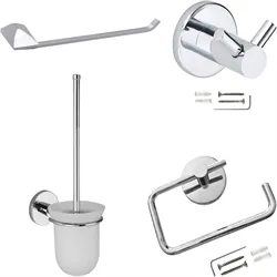 PentaUSA Bathroom Accessories Set of 4 (Long Towel Rack)