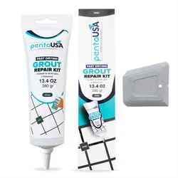 PentaUSA Fast Drying Gray Tile Grout Repair Kit,13.4oz-380gr