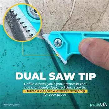 PentaUSA Grout Removal Tool- Removing Caulks for Bathroom, Kitchen, Home (2 Extra Blades)